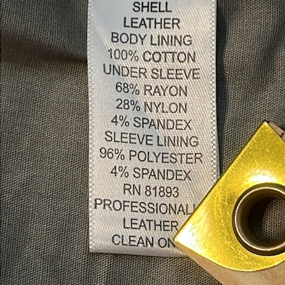 NWOT G.I.L.I. Cloud Open Front Tonal Printed Leather Jacket with Pockets Size 10 - Picture 10 of 14